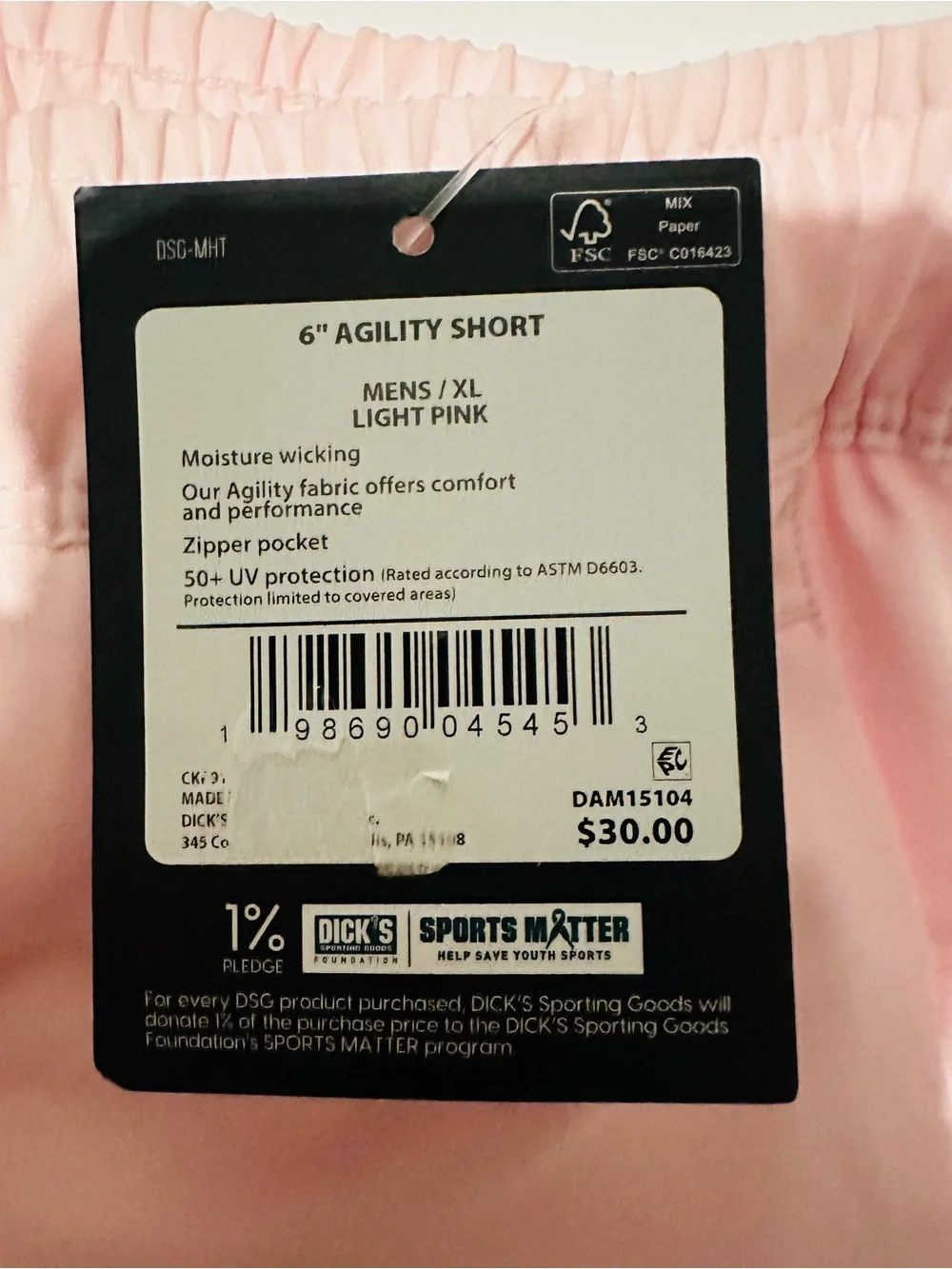 DSG Shorts Mens Size XL Pink 6